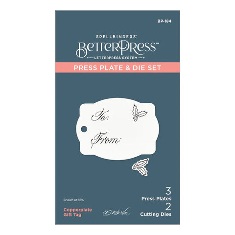 Copperplate Gift Tag Press Plate & Die Set