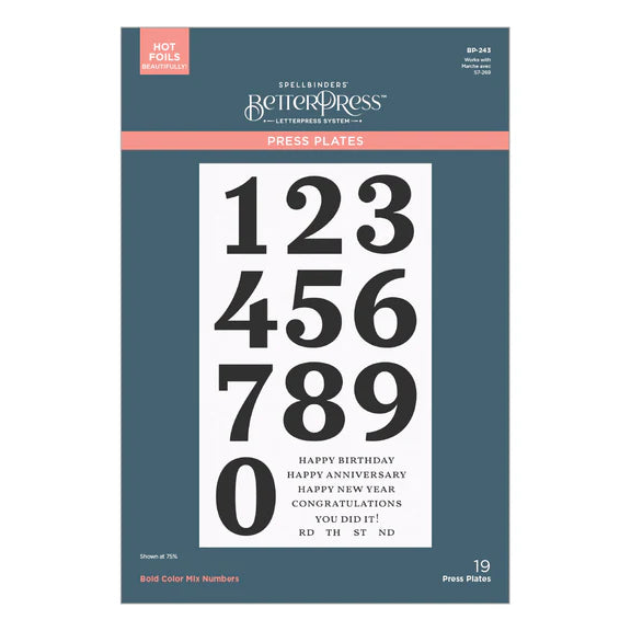 Bold Color Mix Numbers Press Plates