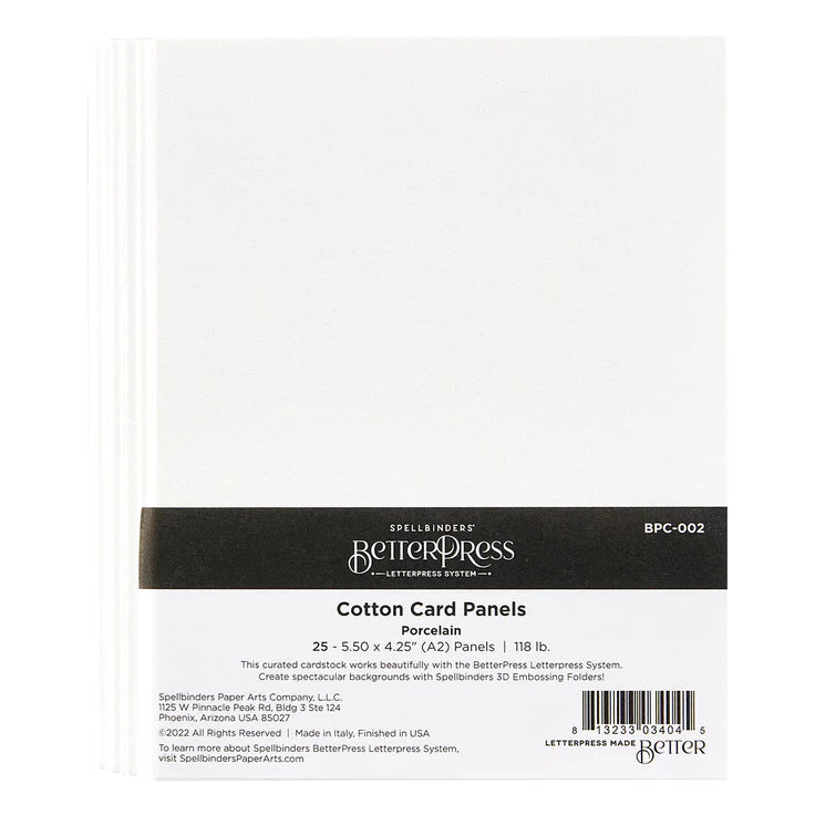 Porcelain BetterPress A2 Cotton Card Panels - 25 Pack