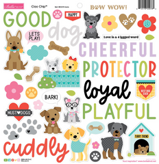 Bow Wow Ciao Chip Icons 12x12 Chipboard Stickers