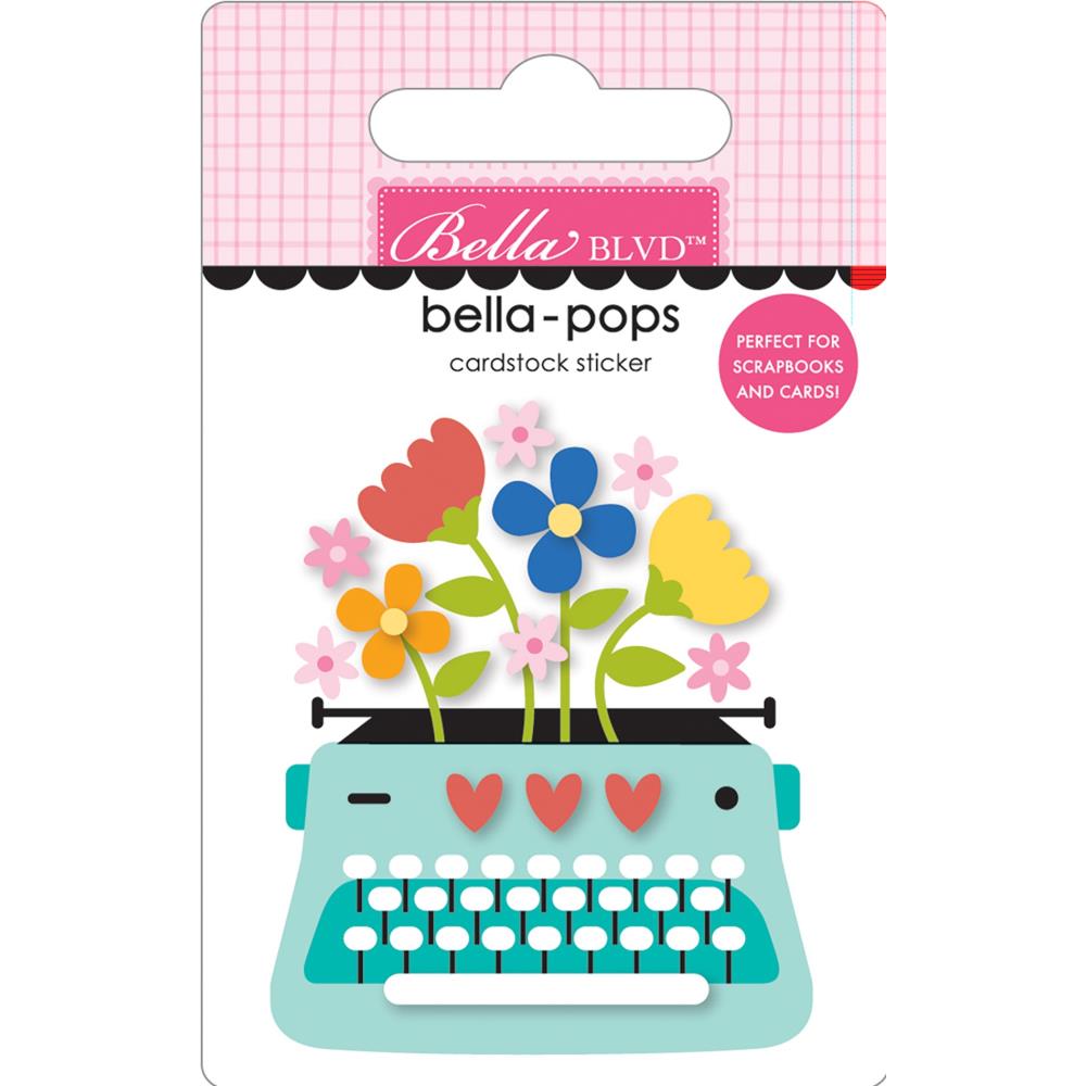 Bella Boulevard Here's the Story Typewriter Bella Pops Dimensional Sticker