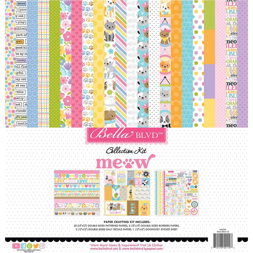 Bella Boulevard Meow 12x12 Collection Paper Pack