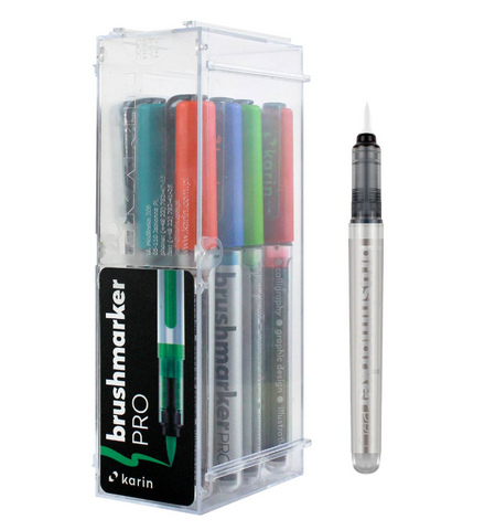 Brushmarker Pro 11 Basic Colors + Blender - Set of 12