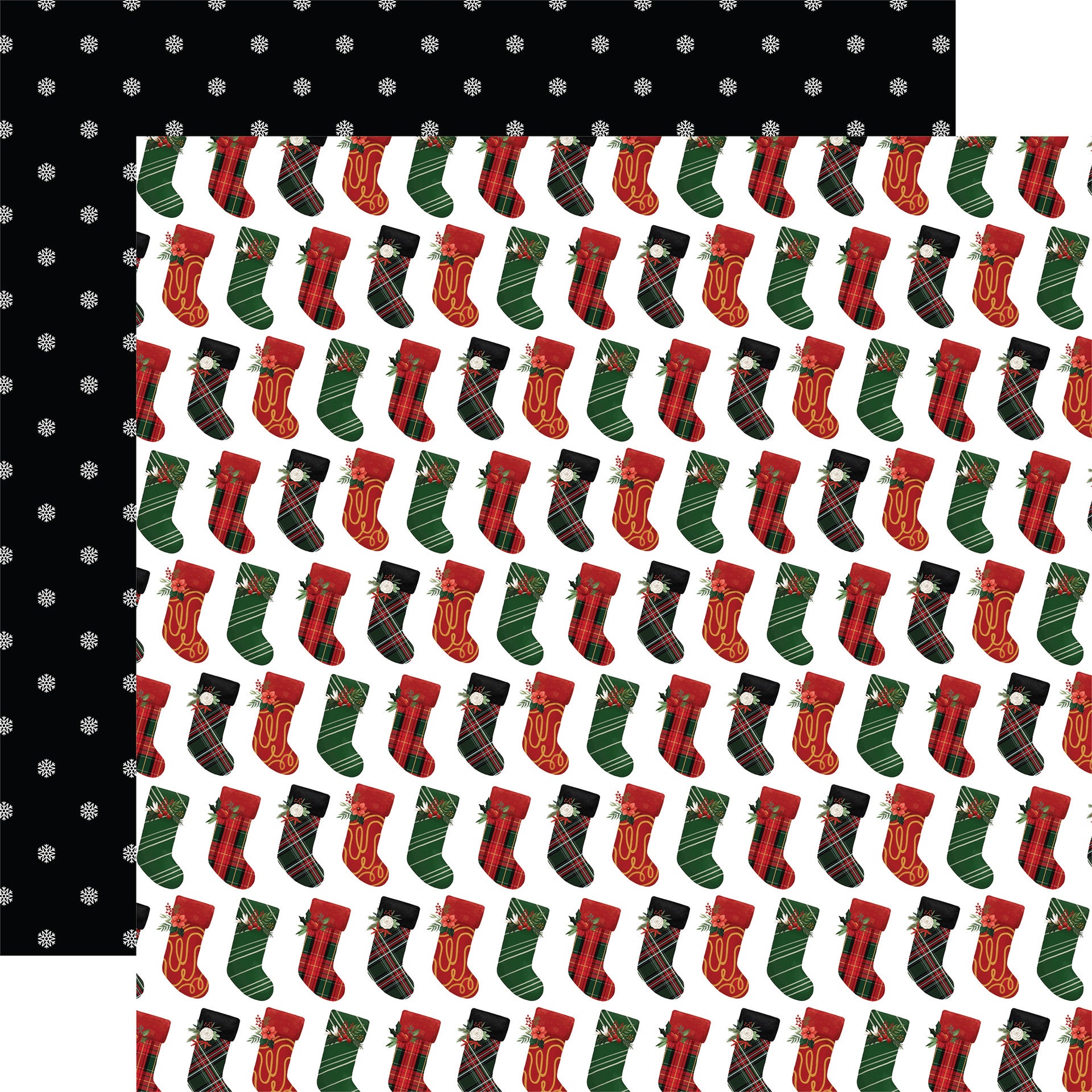 A Wonderful Christmas Stockings were Hung Patterned Paper