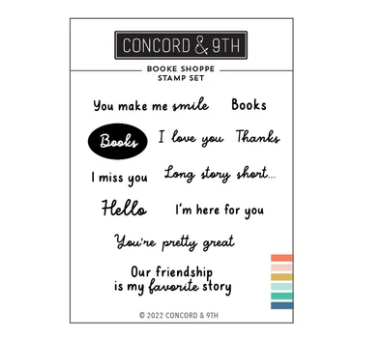 Concord & 9th Book Shoppe Stamp Set for Card Making