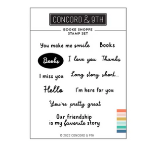Concord & 9th Book Shoppe Stamp Set for Card Making