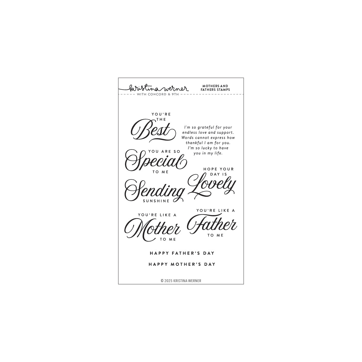 Concord & 9th Kristina Werner KW1116 Mothers And Fathers stamps