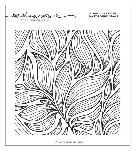 Concord & 9th Kristina Werner Long Line Leaves Background Stamp