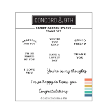 Concord & 9th Secret Garden Stacks Sentiment Stamps