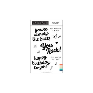 Concord and 9th Retro Radio Sentiment Stamp Set