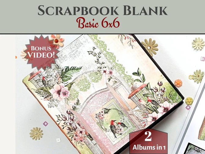 Craftreat Basic 6x6 Scrapbook Blanks – Set of 2 (Black + Kraft)