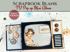 TV Pop Up Mini Album, Black - Precut Scrapbook Base