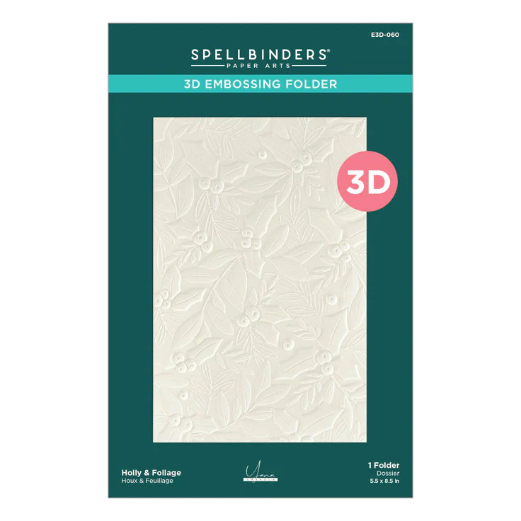 Holly & Foliage 3D Embossing Folder