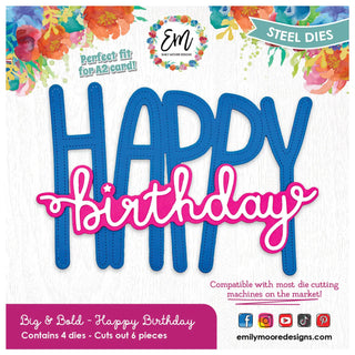 Emily Moore Designs Big Bold Happy Birthday Word Die