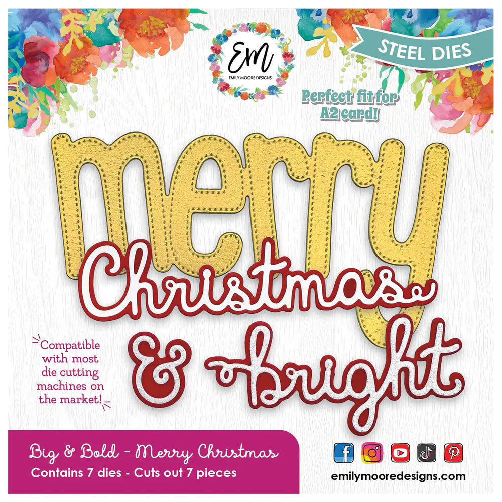 Merry Christmas Word Dies - Big & Bold