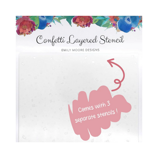 Emily Moore Designs Confetti Layered Stencil for celebration backgrounds