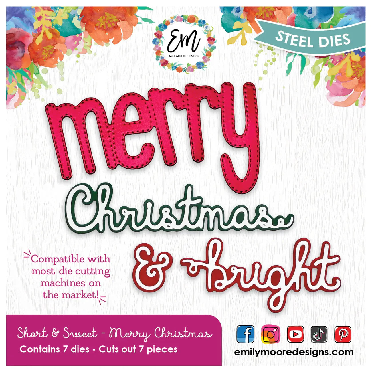 Emily Moore Designs Merry Christmas & Bright Short & Sweet