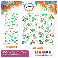 Holly & Swirls Layered Stencil
