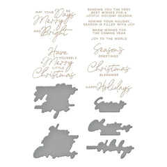 A Merry Little Christmas Sentiments Glimmer Hot Foil Plate & Die Set