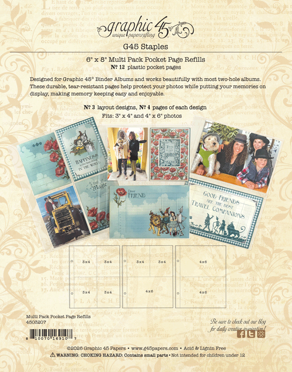 6x8 Multi Pack Binder Album Pocket Page Refills