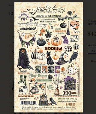 Graphic 45 BOOtiful Greetings Ephemera Set