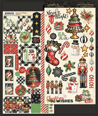 Graphic 45 Merryful Christmas Vintage Cardstock Sticker Set