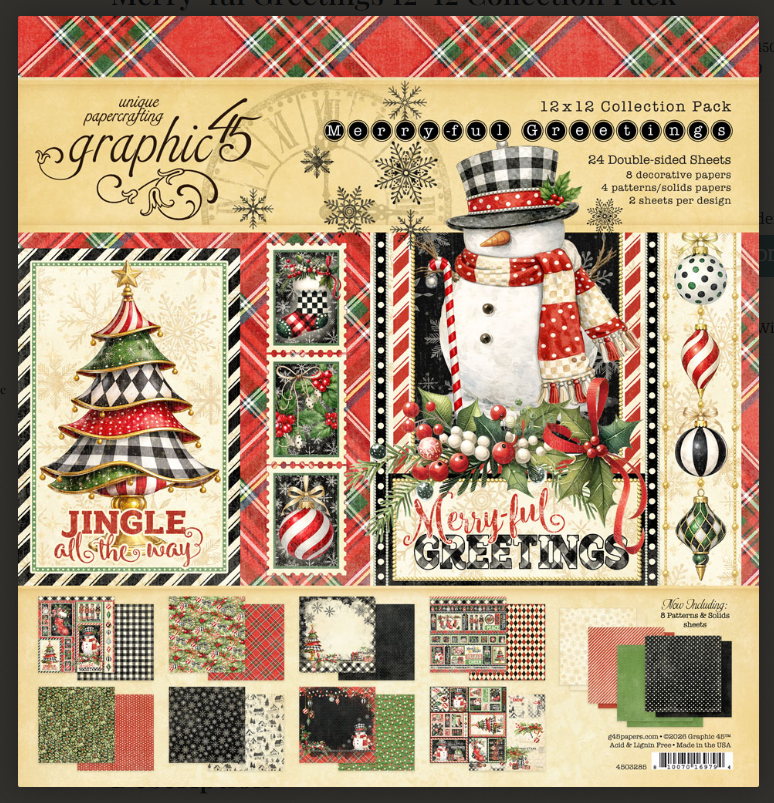 Graphic 45 Merryful Greetings 12x12 Collection Pack