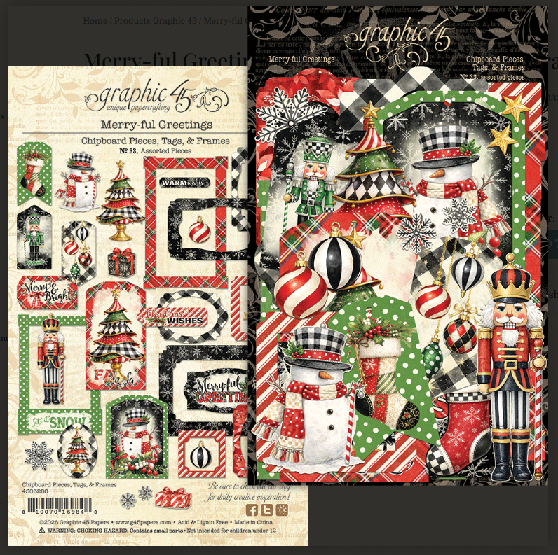 Merry-ful Greetings Chipboard Pieces, Tags & Frames