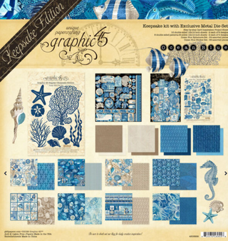 Graphic 45 Ocean Blue Keepsake Kit with Exclusive Metal Die