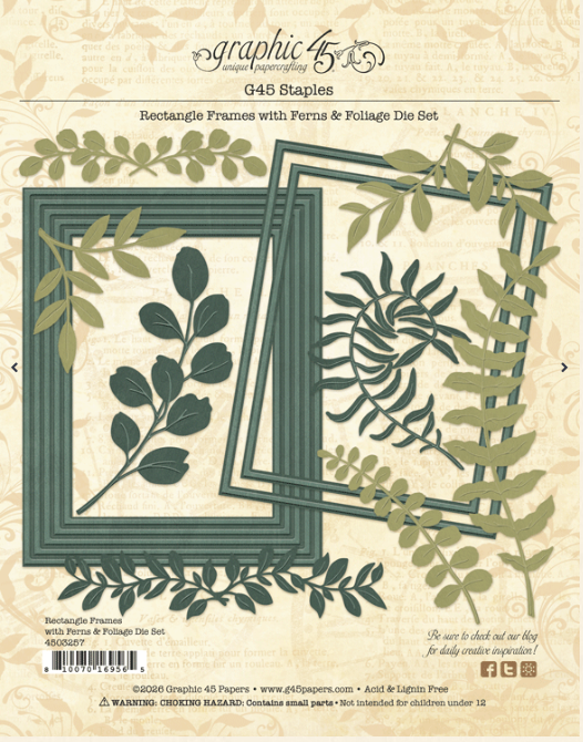 Rectangle Frames with Ferns & Foliage Die Set