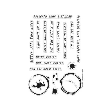 Hero Arts Bring Coffee Clear Stamp Set