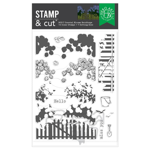 Hero Arts Coastal Blooms Heroscape Stamp & Cut Set