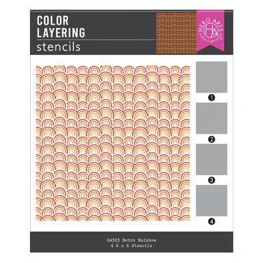 Retro Rainbow Color Layering Stencil Set