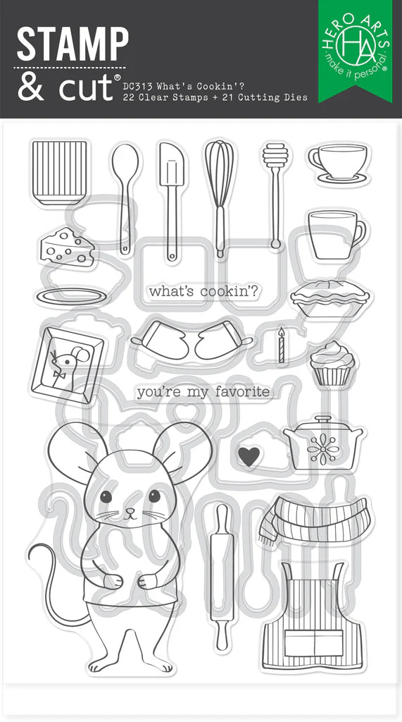Hero Arts DC313 What's Cookin'? Stamp & Cut Set
