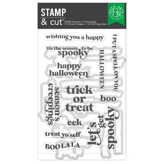 Hero Arts DC328 Season's Creepings Stamp and Die Cut Set