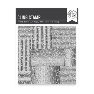 Hero Arts Friendly Type Cling Stamp Background stamp with a collage of type sections