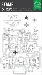 Modern Holiday Greetings Stamp and Cut Set