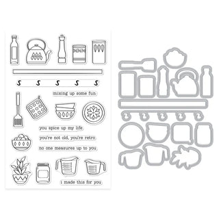 Hero Arts On the Shelf Stamp and Die Cut Set from the Retro Kitchen Collection