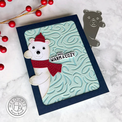 Peeking Winter Bear Fancy Die