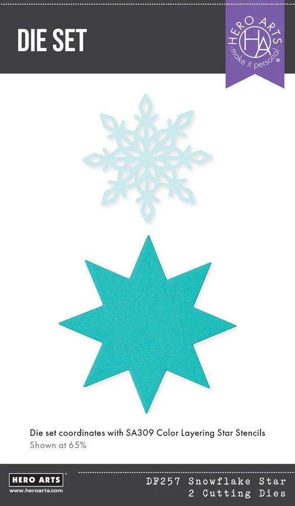 Hero Arts Snowflake Star Die Set for winter and Christmas card making