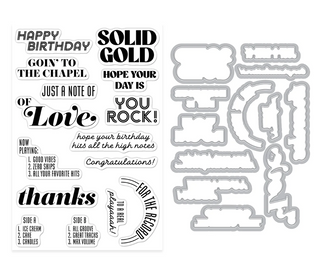 Hero Arts Solid Gold Stamp and Die Sentiment Set