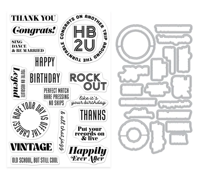 Vintage Vinyl Stamp and Cut Set