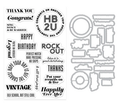 Vintage Vinyl Stamp and Cut Set