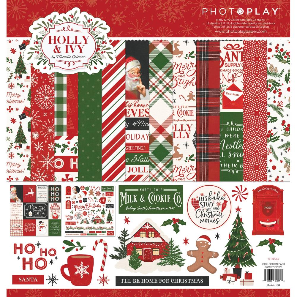 Holly & Ivy 12x12 Collection Pack for Christmas scrapbooking layouts and Christmas card making