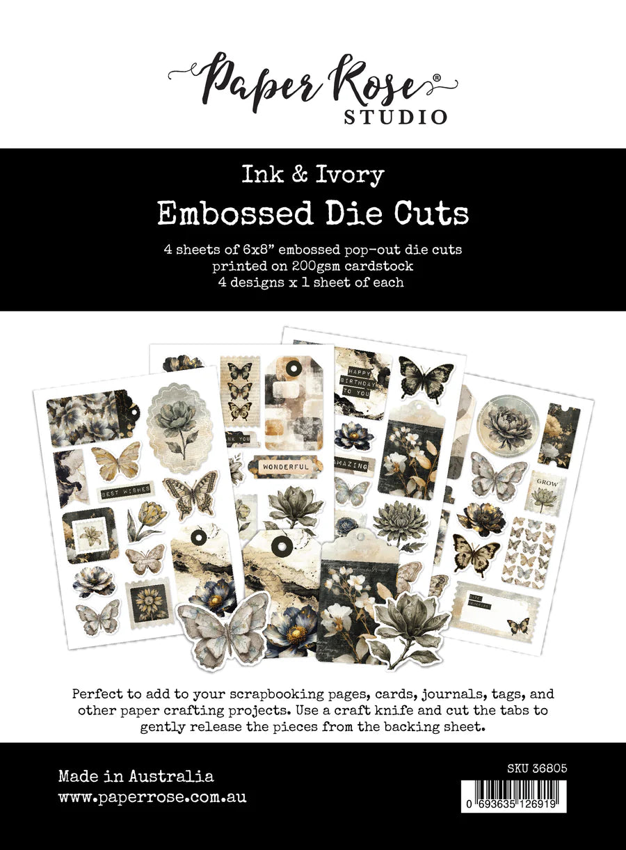Ink & Ivory 6x8" Embossed Die Cuts