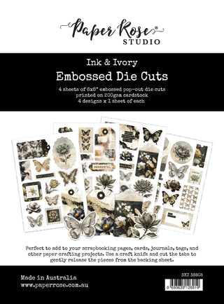 Ink & Ivory Embossed Die Cuts