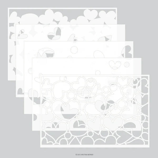 Jumble of Hearts Stencil Pack