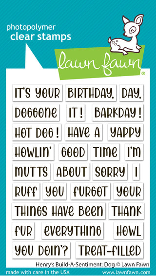 Lawn Fawn Henrys Build A Sentiment Dog Stamp Set