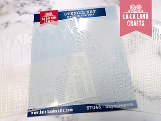 La-La Land Crafts Skyscrapers 2 piece Stencil Set
