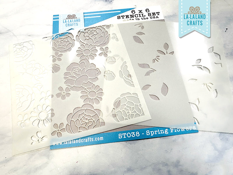 Spring Flowers Stencil Set, 2 pieces